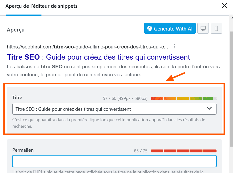 Modifier le titre seo sur wordpress.