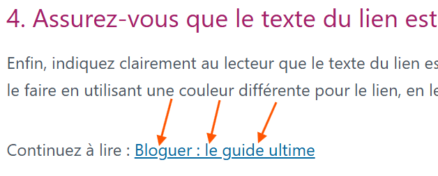 Exemple d'une ancre de lien
