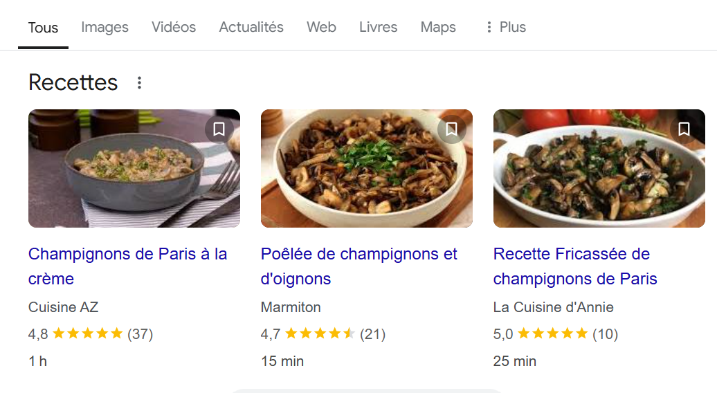 un extrait enrichi pour des recettes